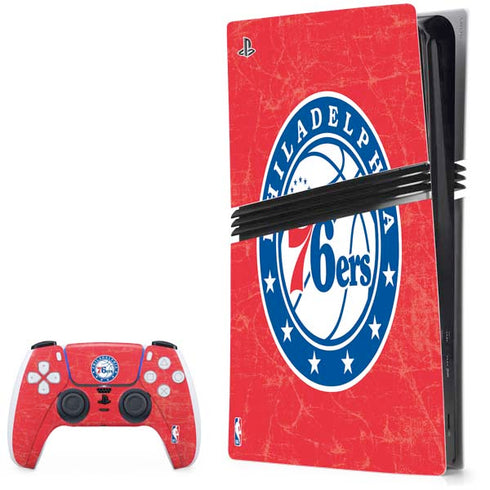NBA Philadelphia 76ers Distressed PS5 Pro Bundle Skin